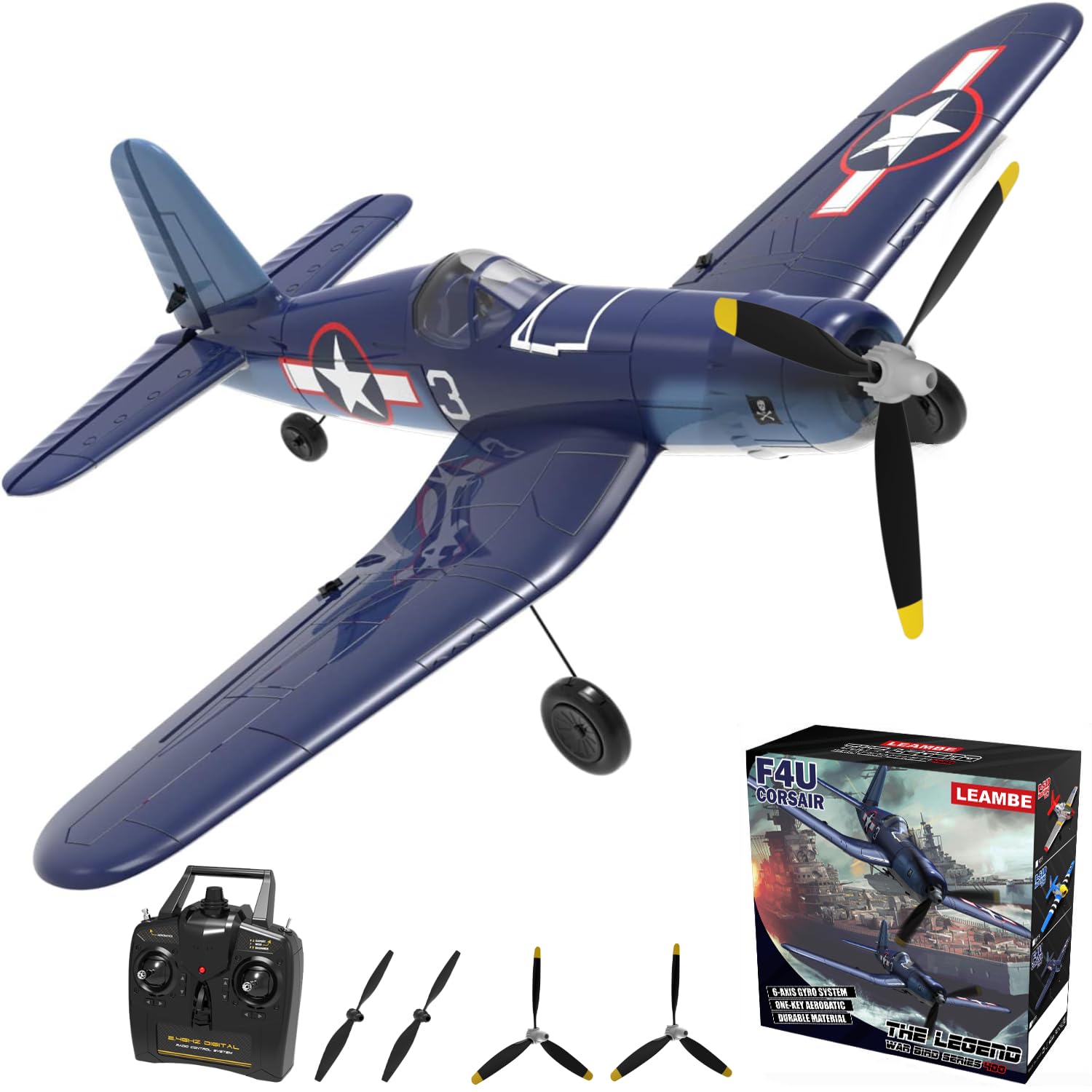 Photo 1 of LEAMBE 4 Channel RC Plane - Ready to Fly Aerobatic Aircraft, Easy Control for Beginners, F4U Corsair RC Airplane Best Gift for Boys