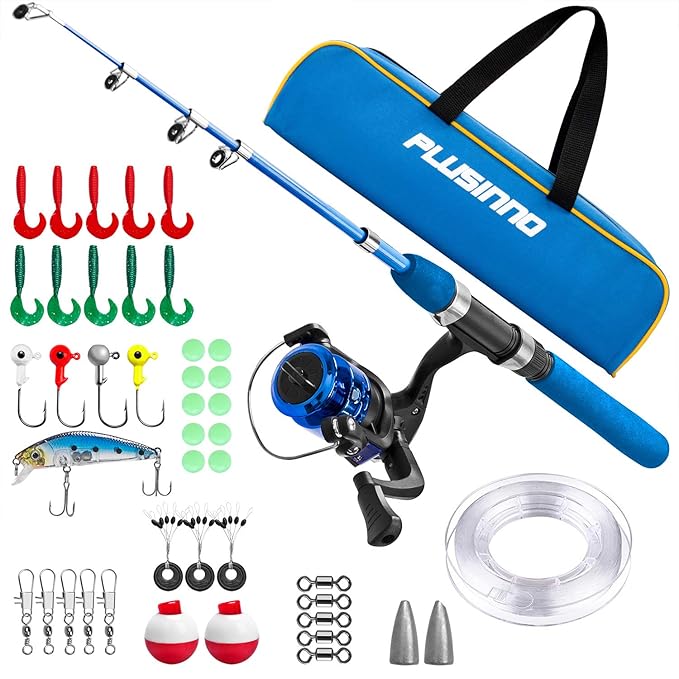 Kids Fishing Pole,Light and Portable Telescopic Fishing Rod and Reel