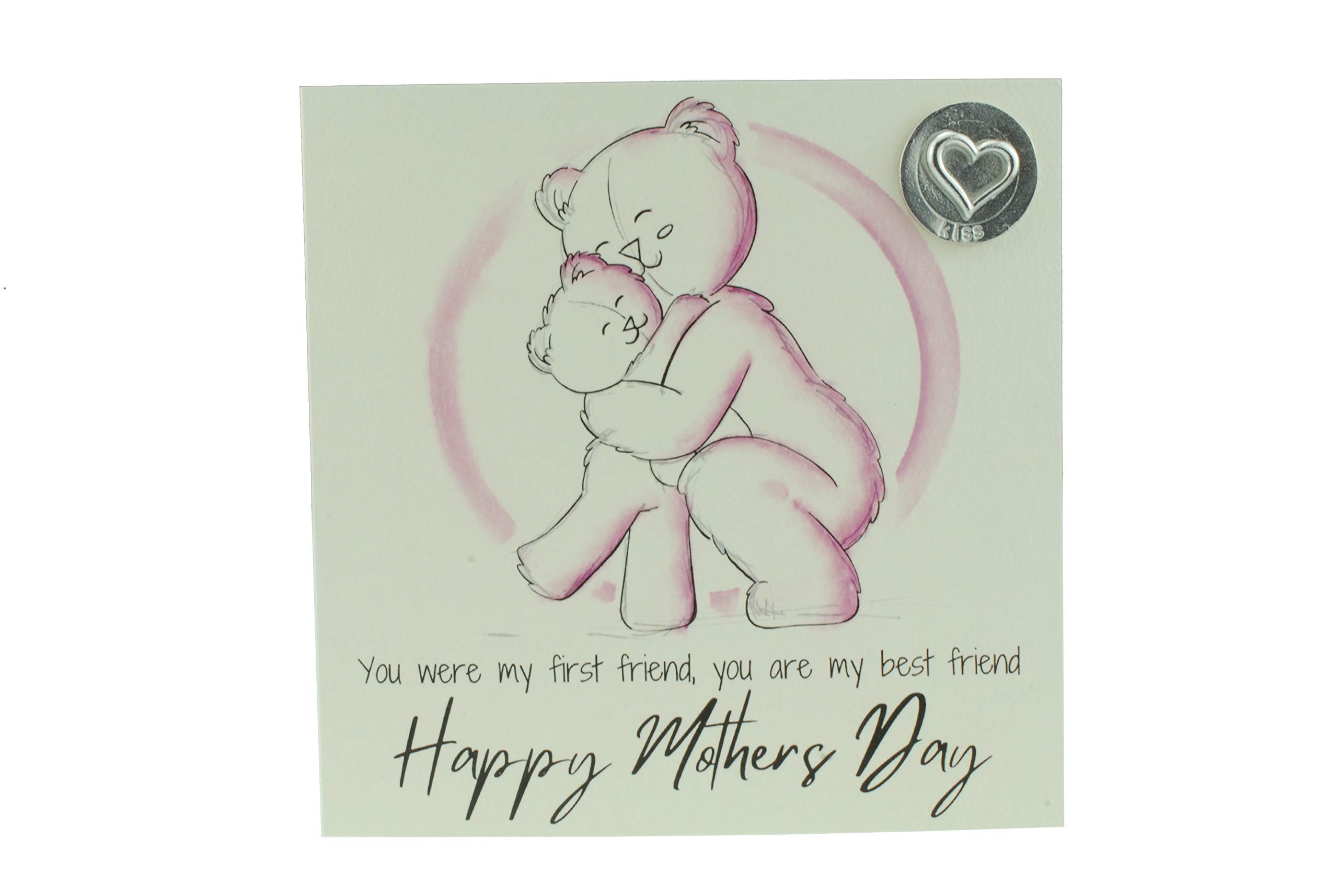 Lovely Mothers Day Card with Adorable Bears Hugging – Includes ‘Kiss’ Gift Token (gc-mumhugk)
