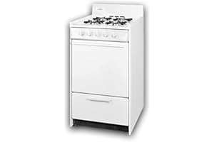 SUMMIT APPLIANCE Summit 20" Propane Over Range, Off Grid Propane Range, Battery Ignition, 2.46 cu.ft Capacity oven, white- WLM110P