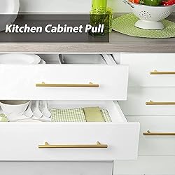goldenwarm 10 Pack Gold Cabinet Handles Brushed