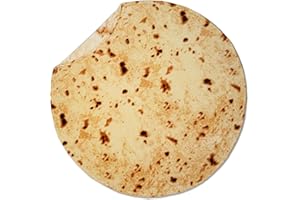 Excervent Tortilla Burritos Wrap Blanket for Adults and Kids, 290 GSM Double Sided Funny Realistic Food Blanket, Novelty Tortilla Super Soft Taco Flannel Throw, 47 inch Yellow