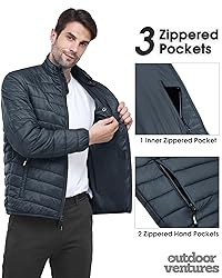 Outdoor Ventures Men's Lightweight Packable Puffer