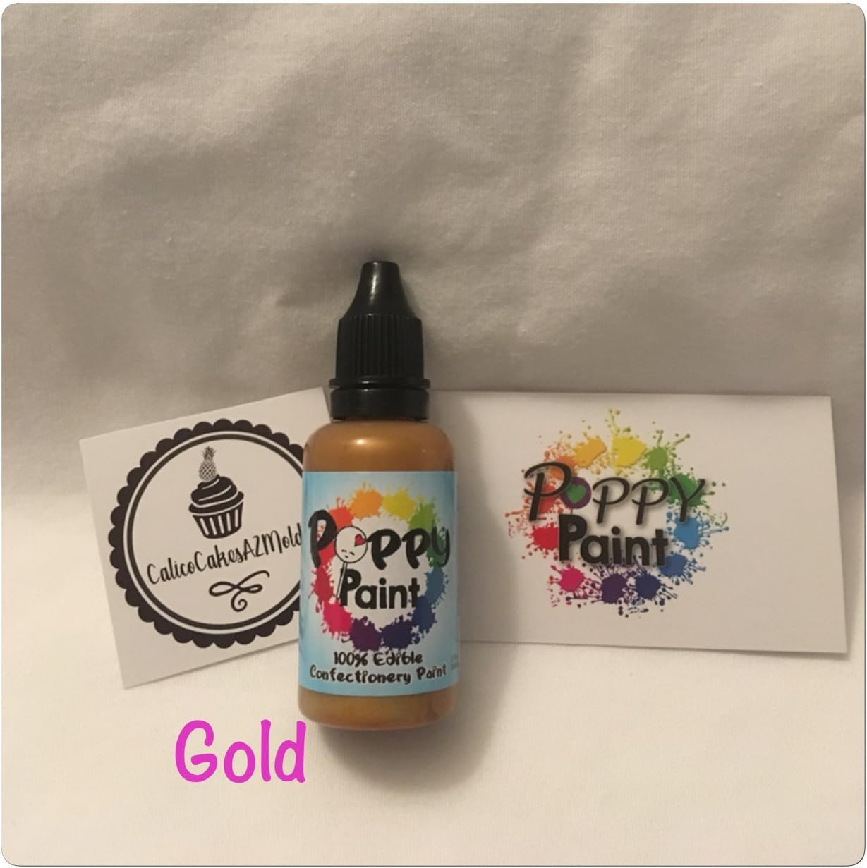 Gold Poppy Paint Chocolate Fondant Gumpaste