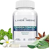 Liver Medic Candida Complex Oregano Oil, Digestive Enzymes, Candida Cleanse, Non-GMO Probiotic Supplement with Organic Herbs, Caprylic Acid, Grape Seed Extract, 60 Vegetarian Capsules