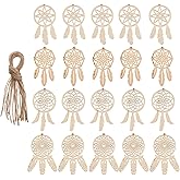 Holibanna Decorative Hanging Ornaments 4 Sets/ 40pcs Wooden DIY Dream Catchers Kits Unfinished Wood Dream Catchers Hanging Decorations Wood Slices for DIY Crafts Christmas Ornaments DIY Kits