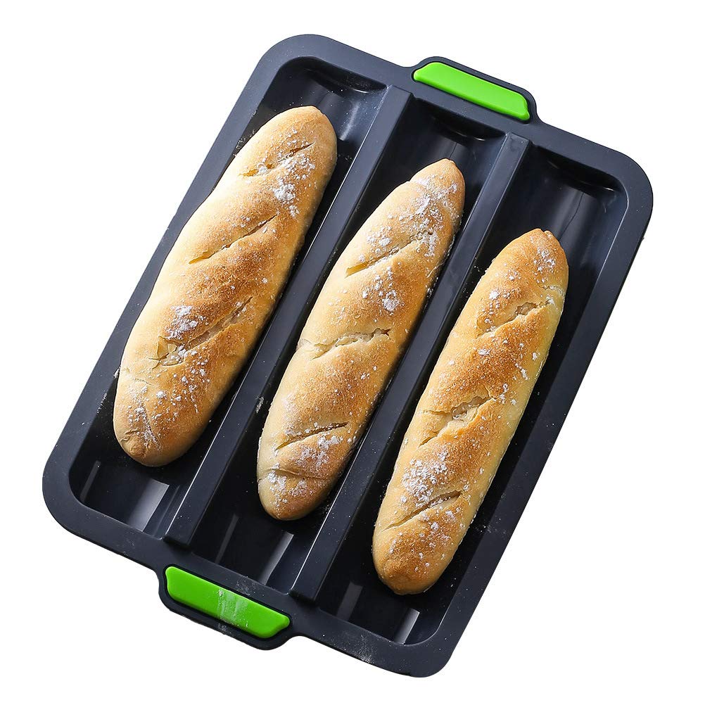 Koowaa French Bread Baking Tray Non Stick French Bread Mould Mini Baguette Baking Pan Home Bread Baking Mold Baguette Wave French Bread Bakeware