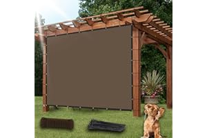QUOBIAD 8'X10' Patio Sun Shade Cloth with Grommets, 90% Outdoor Sunshade Canopy Cover Screens, Heat Blocking Mesh Tarp for Pergola, Driveway, Deck, Porch