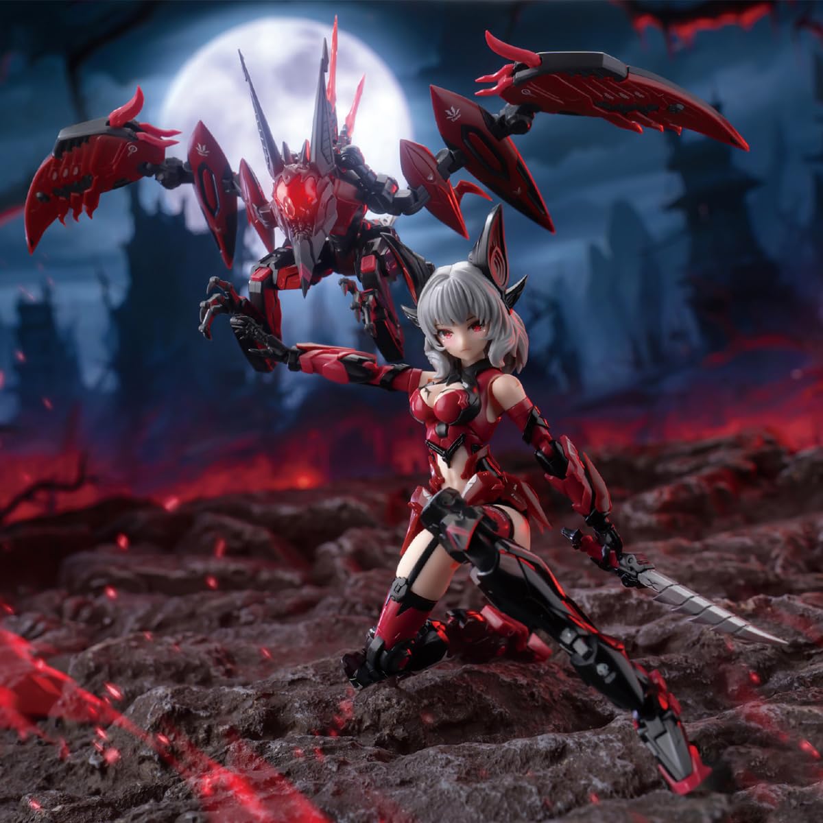 HiPlay E-Model Plastic Model Kits: Endless Night Camilla Collector's Version, A.T.K Girl, Mecha Musume, Anime Style 1:12 Scale Collectible Action Figures EM2023006YC