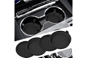 Wingcases Car Coasters 3.15in[4 Pack] Foldable Car Accessories Fit for SUV and Trucks Silicone Mats Non-Slip, Car Cup Holders Insert Coasters, Car Interior Accessories, Decor, Gift Black