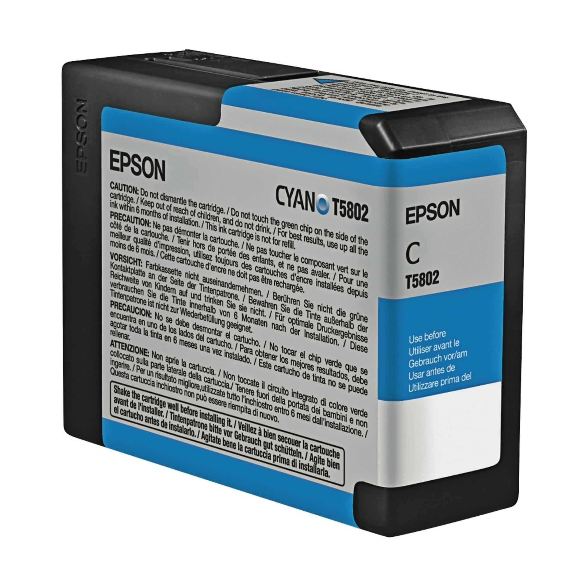 Epson Ink Cartridge 80 ml, Cyan- T580200, Genuine