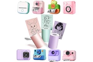 LISCUTY Color Thermal Sticker Compatible with ESOXOFFORE & P02 K23 Kids Cameras, Compatible with Phomemo Memoking T02 M02 Q02E NADAIIN D20 D21 Print Pods Mini Printer and Most Instant Print Cameras for Kids