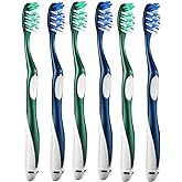 Fremouth Extra Firm Toothbrushes for Adults, Extra Hard Bristles, 6 Count