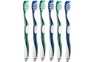 Fremouth Extra Firm Toothbrushes for Adults, Extra Hard Bristles, 6 Count