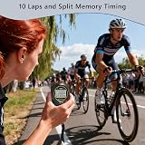 PULIVIA Stopwatch Sports Timer 10 Laps Digital Recall Countdown Clock Alarm view 4