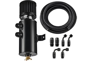 EVIL ENERGY 10AN Oil Catch Can, Breather Tank with AN10 Fuel Line Kit Nylon Braided CPE 10FT