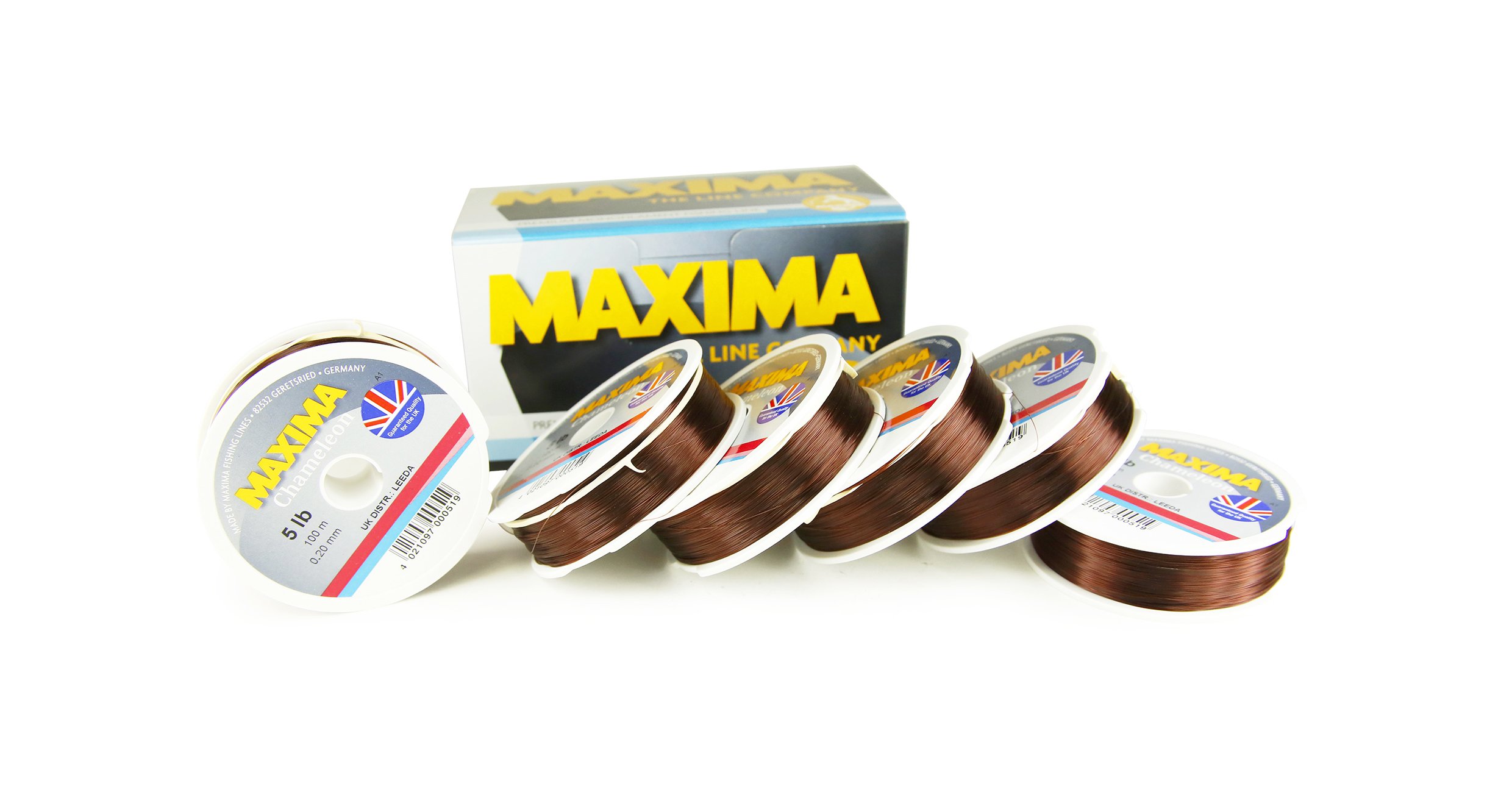 Maxima 100 m M2 Chameleon Fishing Line Spool - Brown, 1 lb - Pack of 6