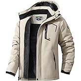 MAOYSSEN Men's Ski Jacket Warm Winter Snow Coat Waterproof Mountain Windbreaker Snowboarding Jacket Hooded for Hiking Traval