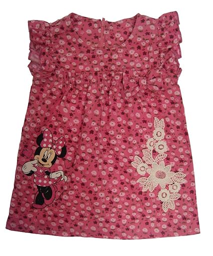 Super Süsses Minnie Mouse für Mädchen Baby Cord Baumwoll Kleid in 68 74 80 86 92 von Disney erstklassige Qualität, in Rosa od