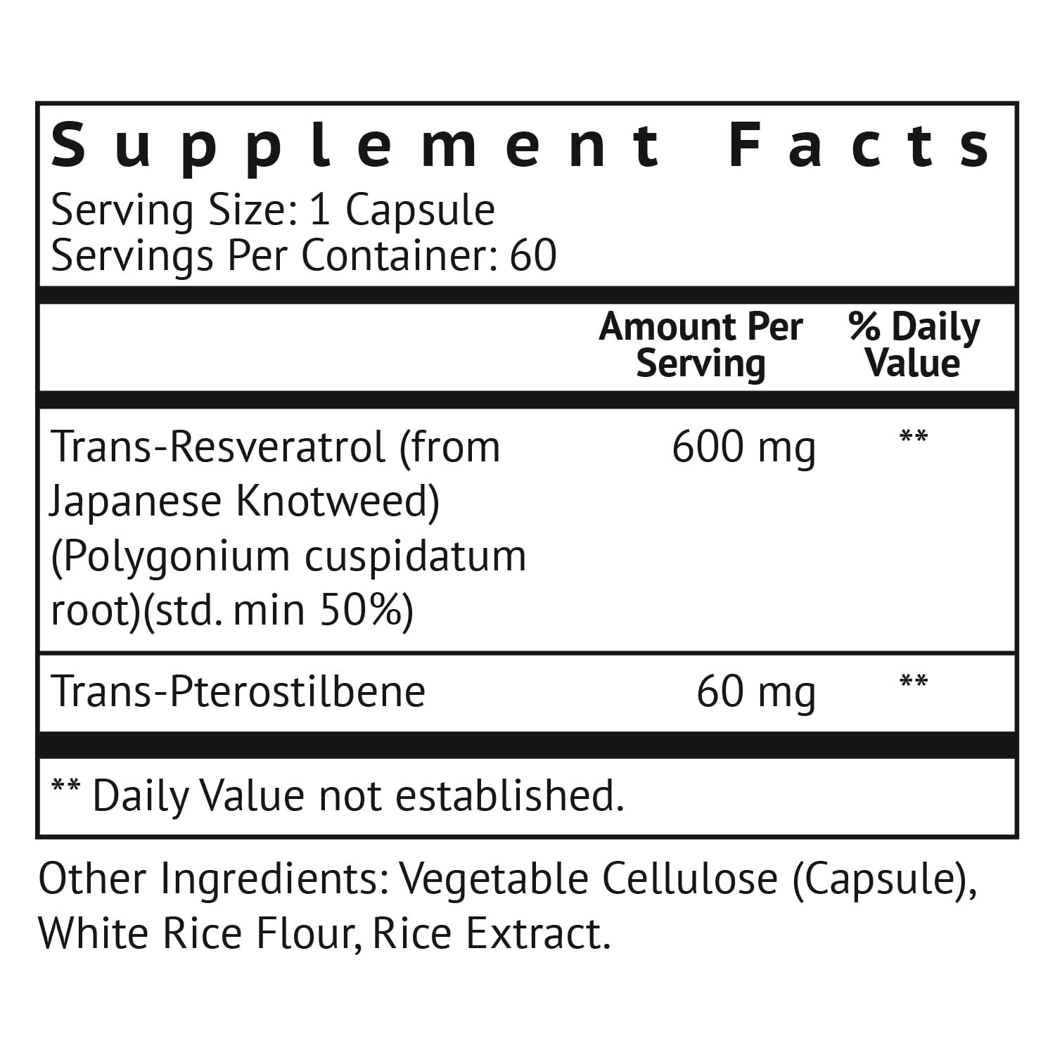 VitaMonk Resveratrol with Pterostilbene 600mg/60mg - No Artificial Fillers Healthy Aging and Longevity Supplement - 60 Capsules - Precise Formula with Trans Pterostilbene Resveratrol Supplements