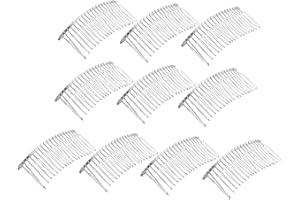 BEBEMOKO 10pcs Metal Hair Comb Clips for Women Iron Wire Veil Hair Accessories and Secure Hold