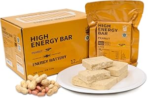 BDH Emergency Food Ration Bars, Peanut Flavor Survival Tabs Supply for Outdoor Camping Emergency Snowstorm Earthquake Disaster Preparedness Kit With Long Self Life 12 Count