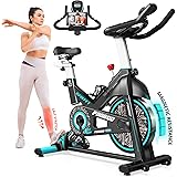pooboo Exercise Bike, Adjustable Magnetic Resistance Silent Belt Drive, Indoor Cycling Bike for Home Cardio Gym, Fitness Stat