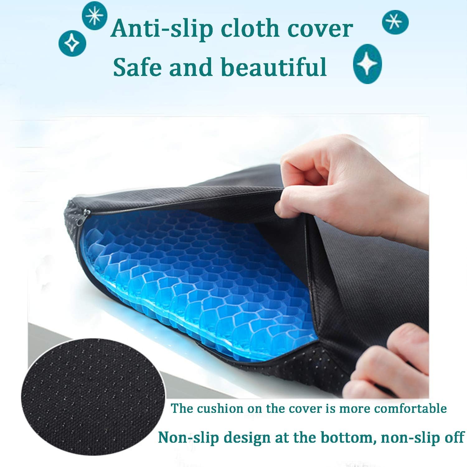 SESEAT Gel Office Chair Cushion, Seat Cushion Breathable Design for Car, Office, Wheelchair, Truck, Gel Seat Pad Cushion: Health & Personal Care