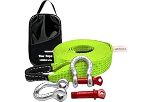 WEBSUKA Heavy Duty Tow Straps Recovery Kit 3" x 26ft, 35000 lbs Break Strength,Heavy Duty Tow Strap with D-Ring Shackles for Truck, Jeep, SUV, ATV Tow 2" x26ft-12000lbs