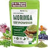 Moringa Powder Organic 2000MG, 18 in 1 Moringa Oleifera Leaf Powder with Ashwagandha, Rhodiola, Turmeric, Probiotics for Energy, Mood* - Green Superfood - 60 Servings