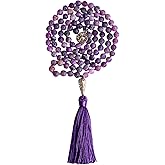 GVUSMIL 8mm 108 Mala Beads Wrap Bracelet Necklace for Yoga Charm Bracelet Natural Gemstone Jewelry for Women Men