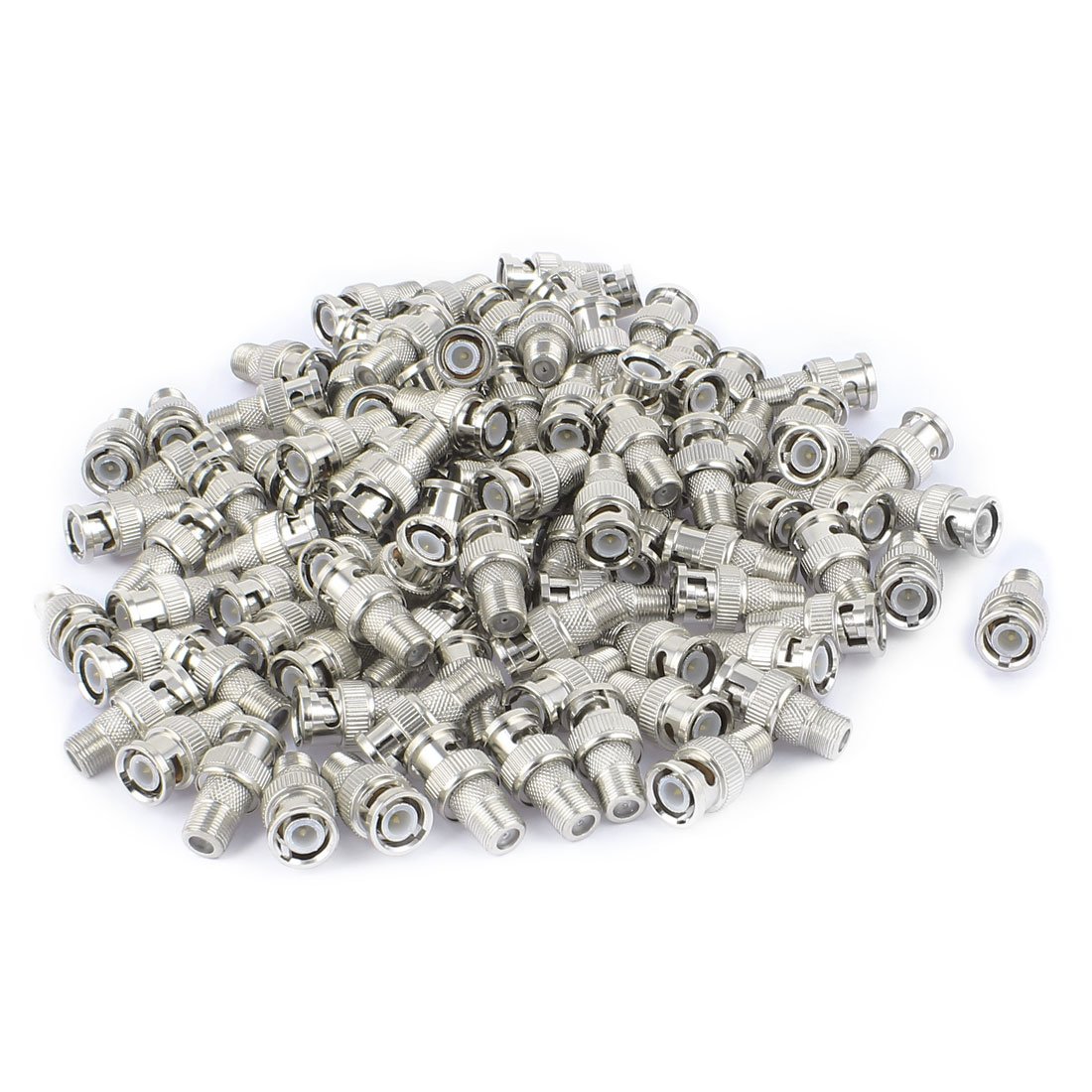 sourcing map 100Pcs BNC Male to F-Type Female Plug Coax Cable Video Adapter Connector