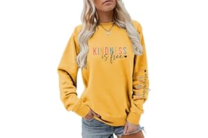 GAQEUWR Kindness Crewneck Sweatshirts for Womens Kindness Is Free Sprinkle It Everywhere Long Sleeve Tops for Teen Girls