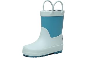 RAINANGEL Toddler Rain Boots with Easy-On Handles, Waterproof, Premium Natural Rubber, Lightweight, Flexible with Traction for Kids