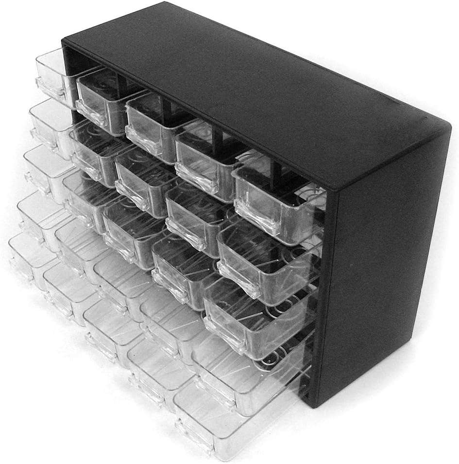 Akro Mils 10144redblk 44 Drawer Hardware Craft Plastic Cabinet Red Black Storage