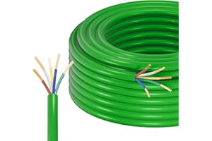 SUZCO Enough 14AWG 50FT 5 Way Trailer Wire Harness - Green Sheath 5X Individually CCA Round Conductor for Trailers, RVs, Hook-up Cable, Hitch Tow