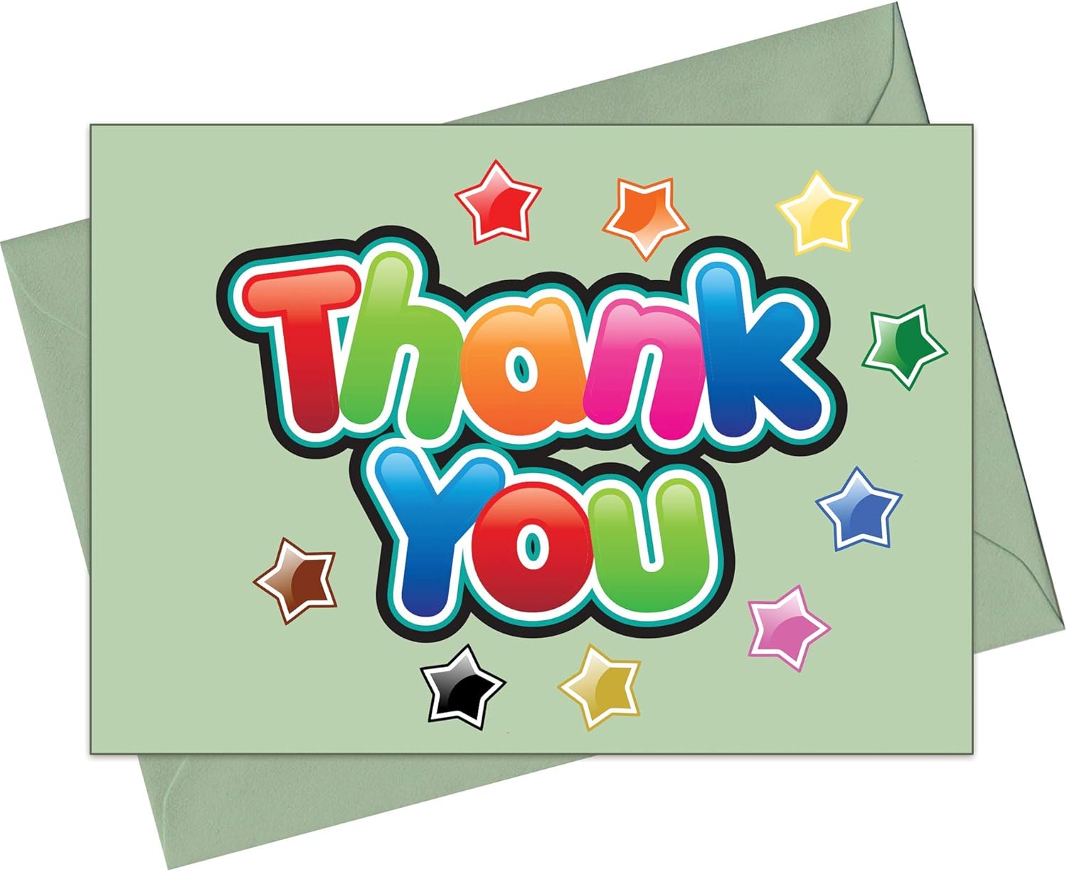 EcoFriendly, Recycled Thank You Note Cards 20 Simple Colourful Thank You Notes with Matching