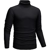 CRYSULLY Men's Turtleneck Sweaters Slim Fit Basic Solid Long Sleeve Casual Knitted Pullover Sweater