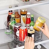 360° Rotating Lazy Susan for Refrigerator, 13.5''x8.5'' Clear Lazy Susan Turntable for Refrigerator Organizers and Storage, Kitchen, Table Top, Cabinet, Pantry, Countertop, 1 Pack