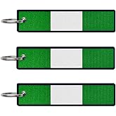 JAVD Nigeria Flag Keychain Tag with Key Ring- Keys, Cars, Motorcycles, Backpacks, Luggage and Gifts - EDC (3 Pack)