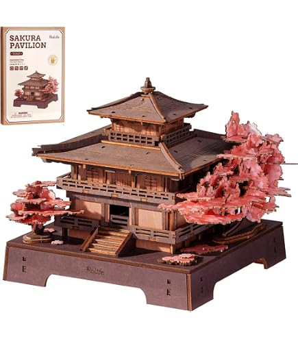 ROBOTIME Puzzle 3D De Madera – Pagoda De Cinco Pisos Con 275 Piezas, Kit De Construcción Mecánico Para Adultos Y Niños Desde 14 Años