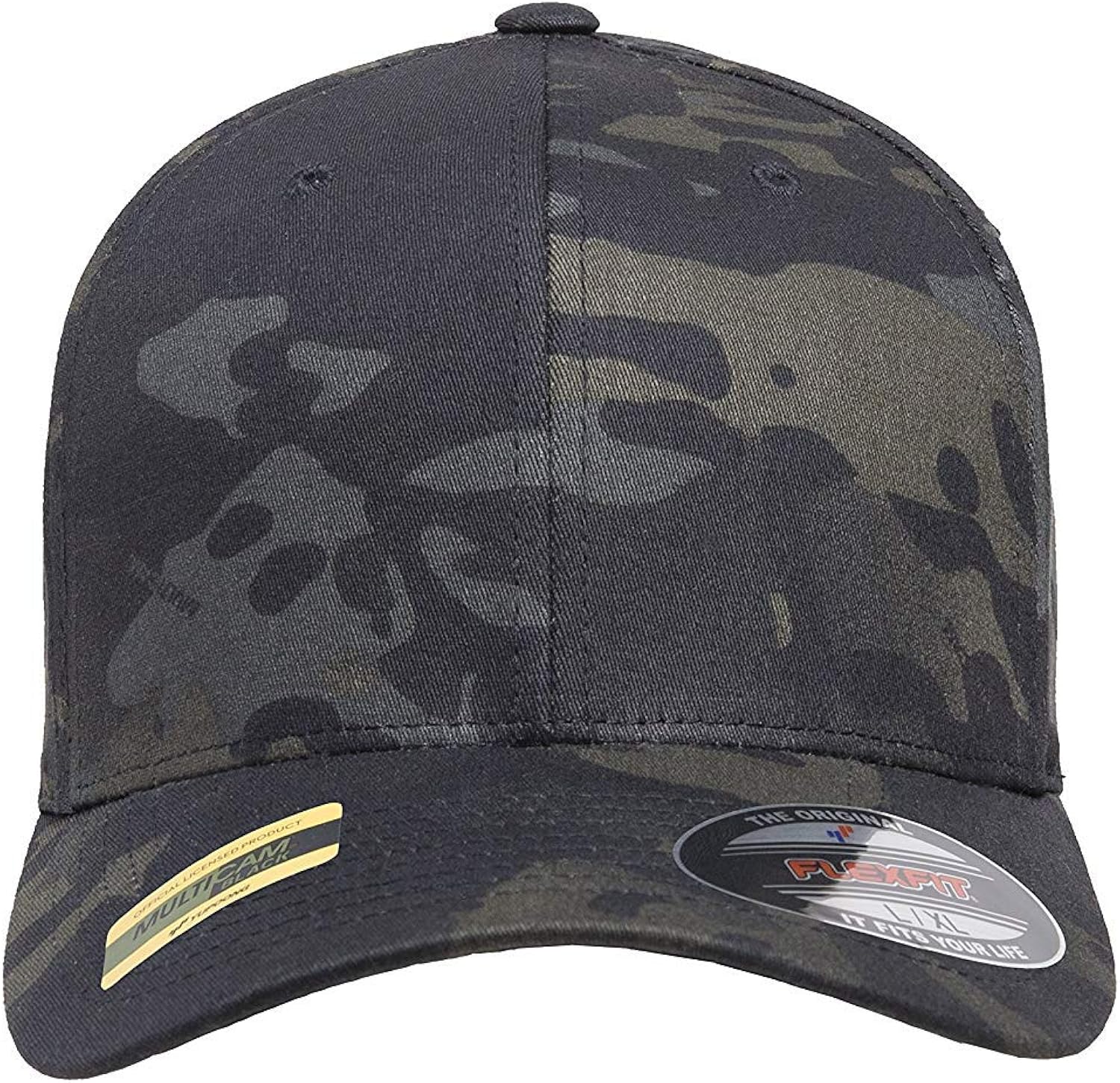 Flexfit Multicam 6 Panel Baseball Cap Officially Licensed Multi-Cam 2 Patterns Black Camo or Green Camo: Clothing