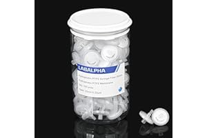 LABALPHA Syringe Filters PTFE 100 Pack Lab Filters Pore Size Hydrophobic Filtration (25mm 0.22μm)