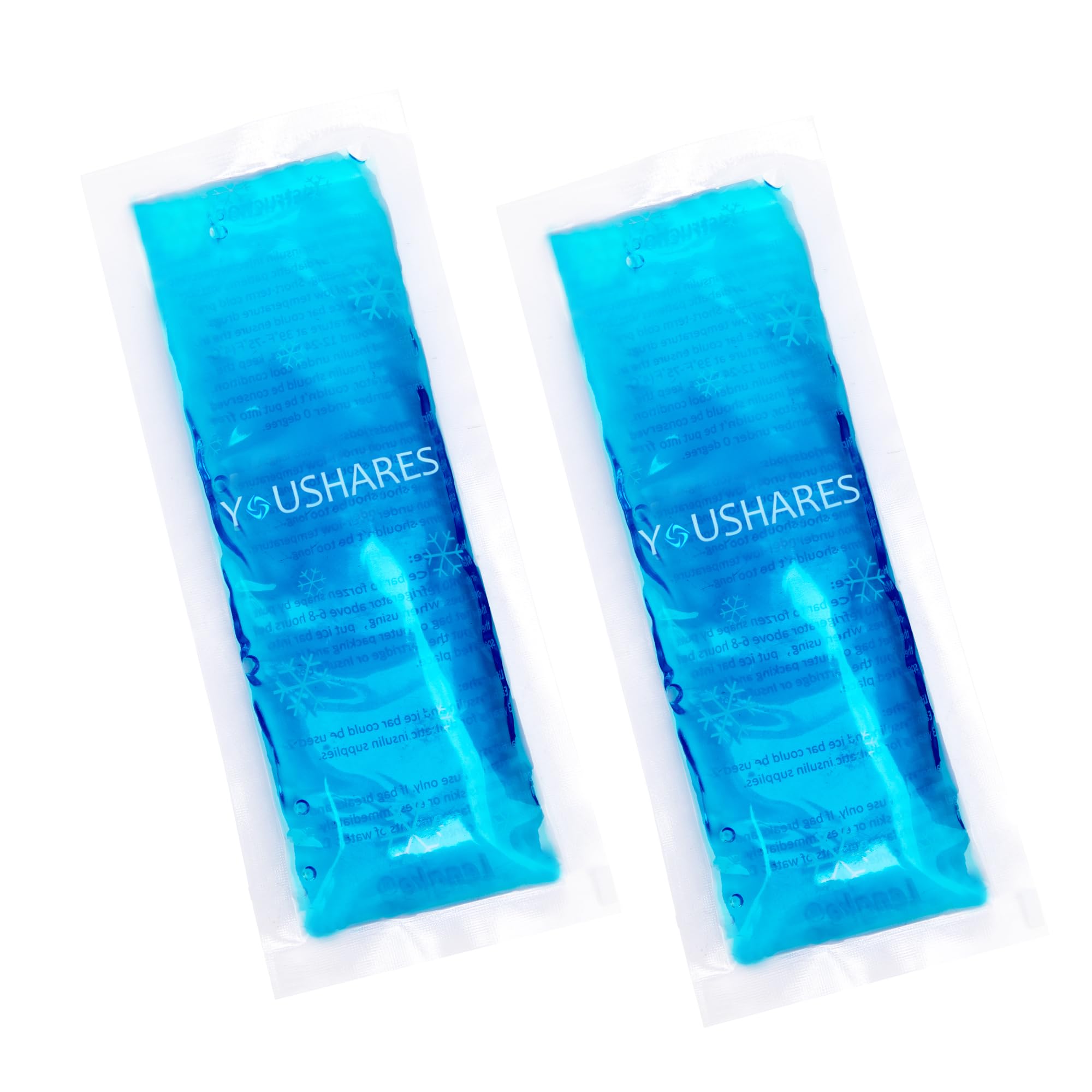 YOUSHARES Ice Packs for Cooling Insulin - Reusable Freezer Packs Instant Hot Or Cold Gel Pack for Injuries and Suitable for Insulin Cool Storage Bag (2 Packs)