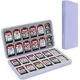 FYY Nintendo Switch Game Case - Nintendo Switch Game Holder with 24 Card Slots for Nintendo Switch Cartridge Case, Hard Case Switch Cartridge Holder with Silicone Lining Purple Switch Games Case