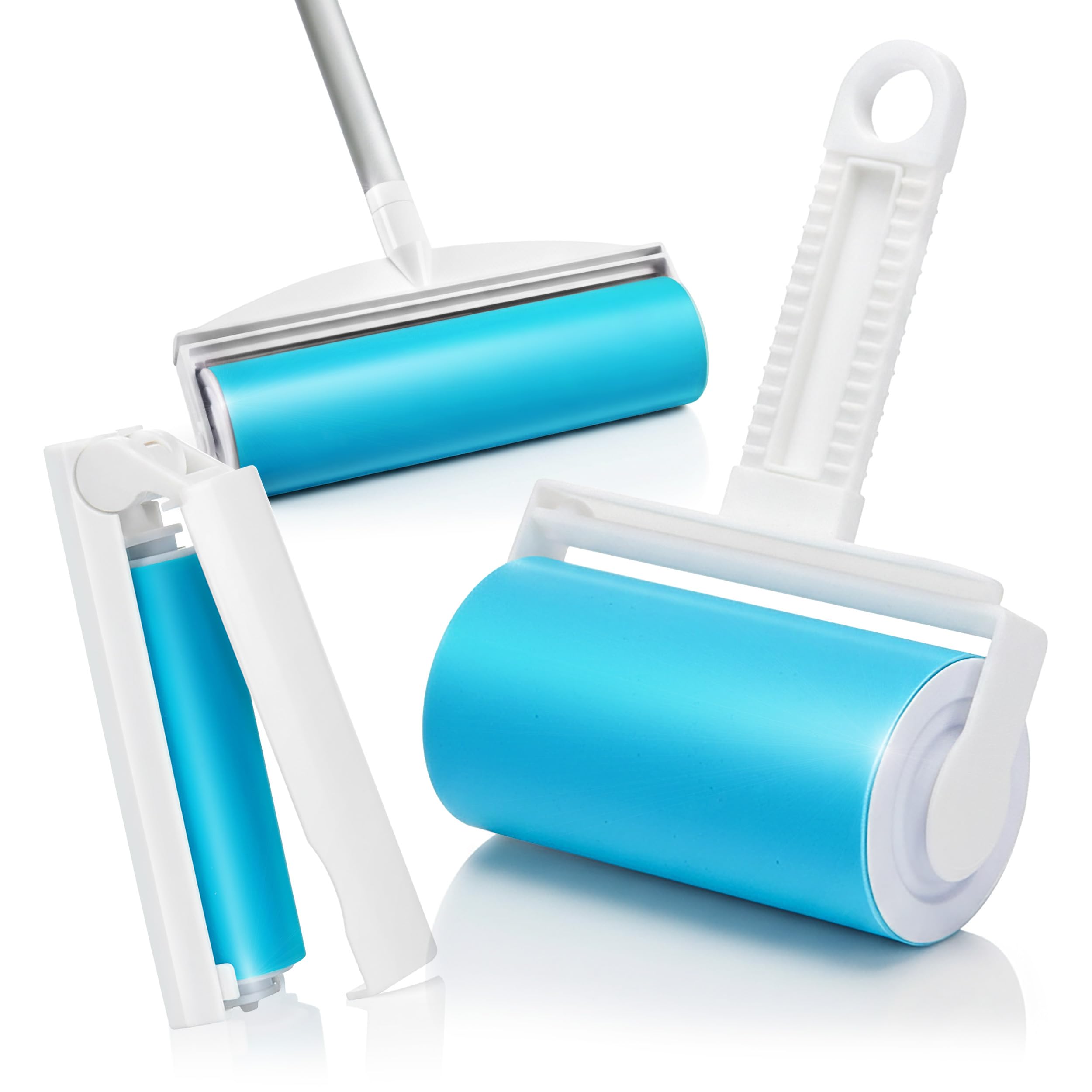Schticky Lint Roller Set - Reusable & Washable Cleaner for Clothes Sofa Furniture Car Cat Dog Hair - Clean in a Quickly (3 Piece)