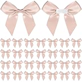 30PCS Rose Gold Bows Mini Bows for Gifts 2 Inch Self Adhesive Satin-Bow Premade Ribbon Bow with Double-Sided Tape Satin Ribbon Bow for Birthday Party Wedding Decor Crafts Gift Bakery Candy Bags