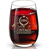 Lovinpro 1984 40th hand crafted luxury drinking and wine glass for wedding,anniversary,birthday,holidays,perfect gifts ideal for bridesmaids,cup