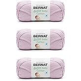 Bernat Softee Baby Cotton Soft Plum Yarn - 3 Pack of 120g/4.25oz - Blend - 3 DK (Light) - 254 Yards - Knitting/Crochet