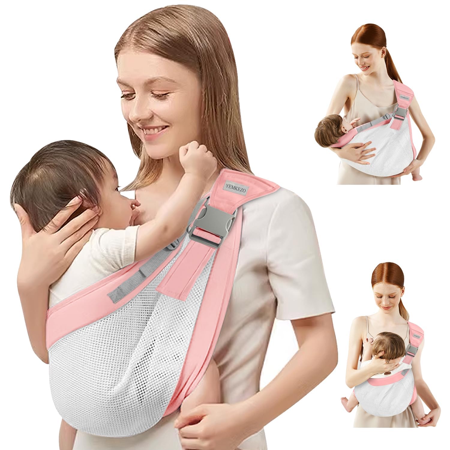 Photo 1 of Baby Sling Carrier Newborn to Toddler,Updated Adjustable One Shoulder Labor-Saving Baby Holder Carrier,Tollder Sling Carrying 7-45 lbs?Summer-Pink5?